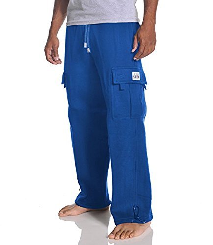 Pro Club Men's Heavyweight Fleece Cargo Pants, Medium, Black