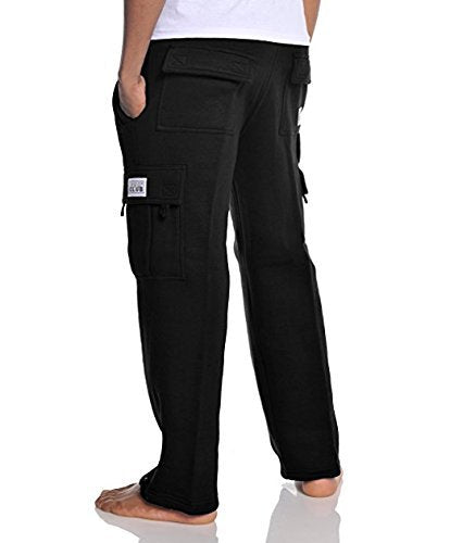 Pro Club Men's Heavyweight Fleece Cargo Pants, Medium, Black