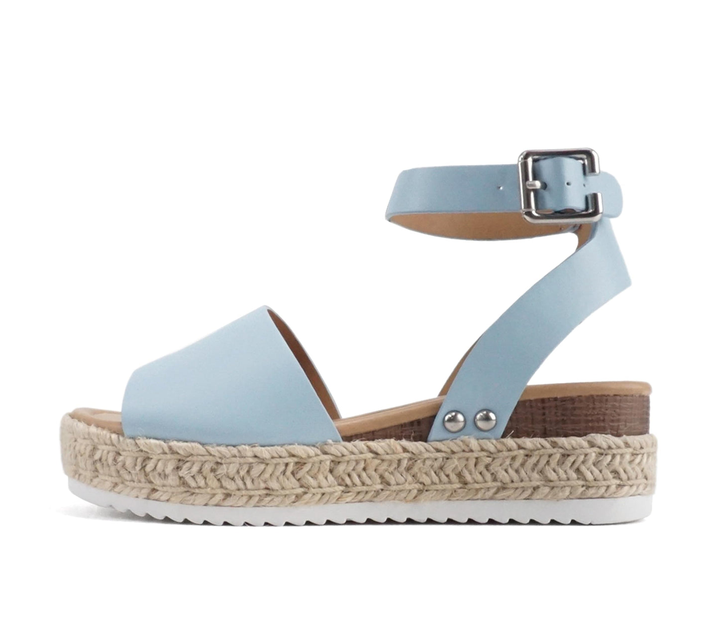 Soda Topic Open Toe Buckle Ankle Strap Espadrilles Flatform Casual Sandal