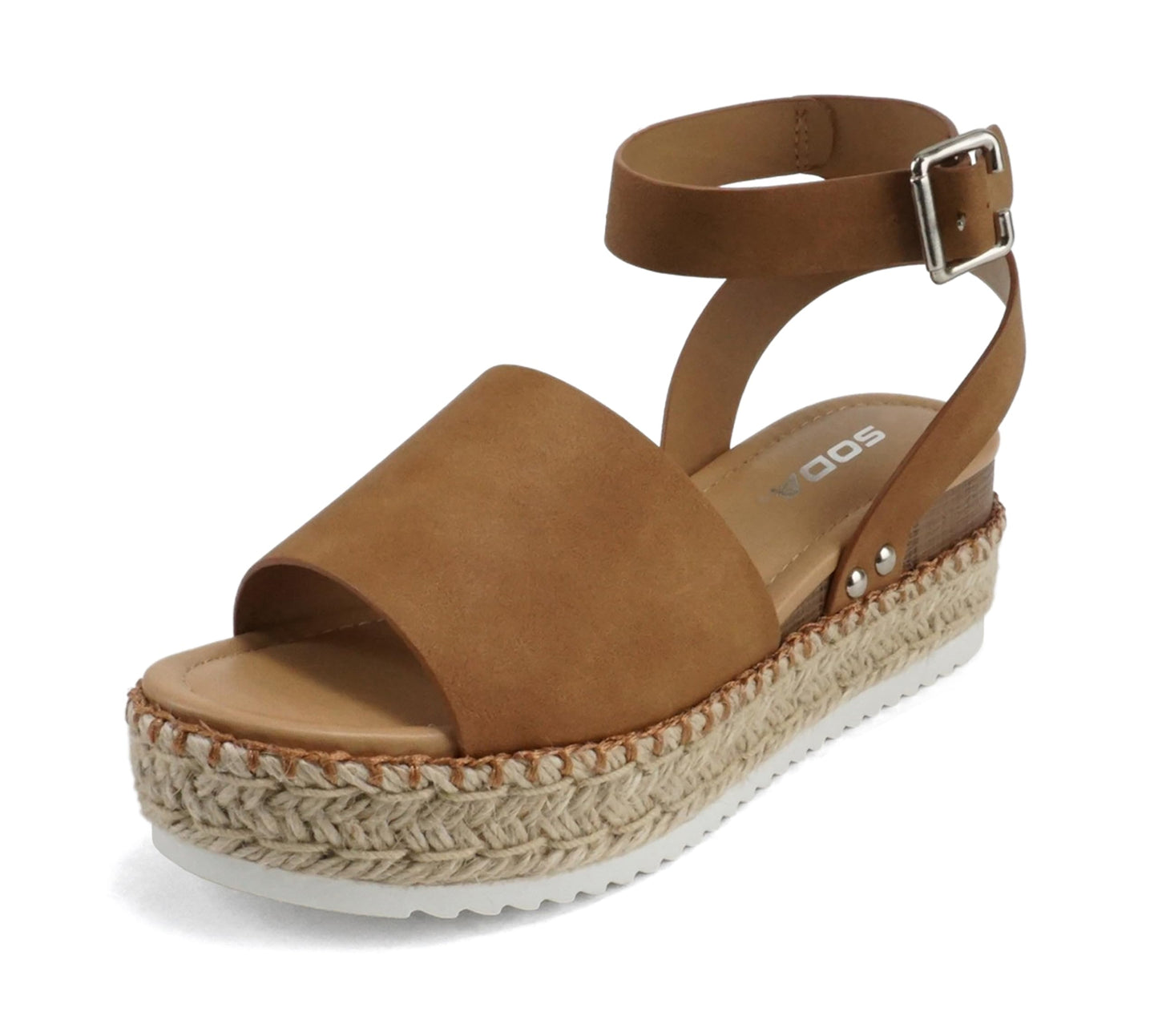Soda Topic Open Toe Buckle Ankle Strap Espadrilles Casual Sandal