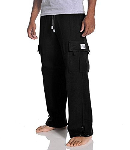 Pro Club Men's Heavyweight Fleece Cargo Pants, Medium, Black