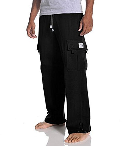 Pro Club Men's Heavyweight Fleece Cargo Pants, Medium, Black