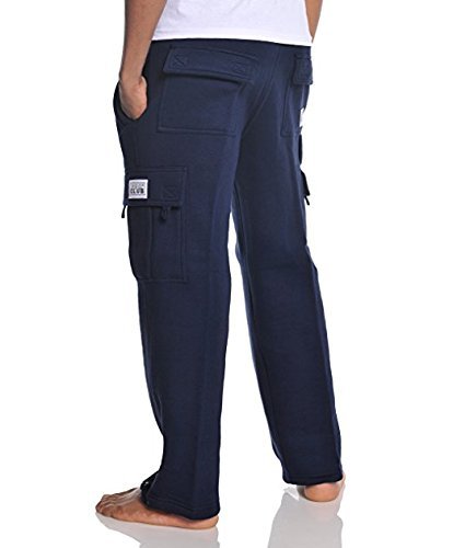 Pro Club Men's Heavyweight Fleece Cargo Pants, Medium, Black