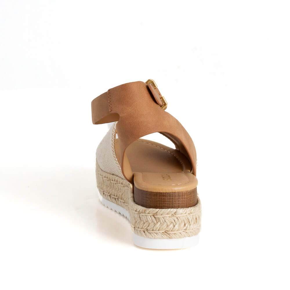 SODA TOPIC Avenue Women's Open Toe Ankle Strap Espadrille Sandal