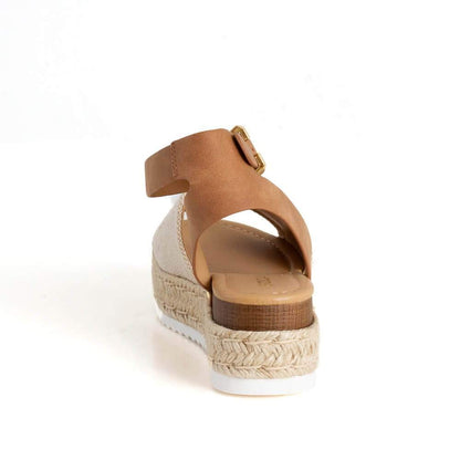 SODA TOPIC Avenue Women's Open Toe Ankle Strap Espadrille Sandal