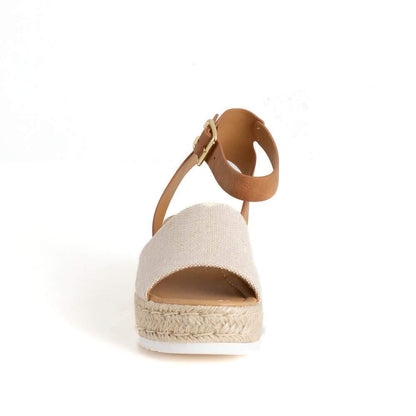 SODA TOPIC Avenue Women's Open Toe Ankle Strap Espadrille Sandal