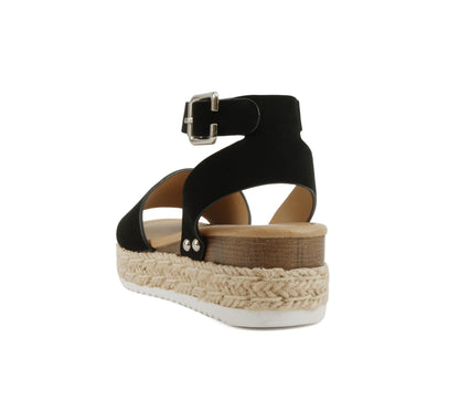 Soda Topic Open Toe Buckle Ankle Strap Espadrilles Flatform Casual Sandal