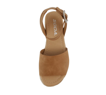 Soda Topic Open Toe Buckle Ankle Strap Espadrilles Flatform Casual Sandal