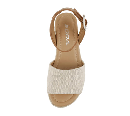 Soda Topic Open Toe Buckle Ankle Strap Espadrilles Flatform Casual Sandal