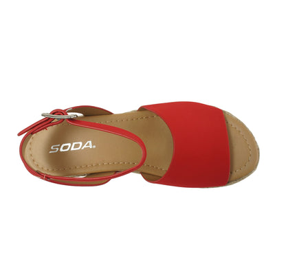 Soda Topic Open Toe Buckle Ankle Strap Espadrilles Casual Sandal