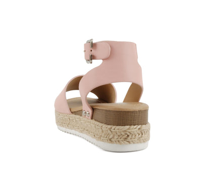 Soda Topic Open Toe Buckle Ankle Strap Espadrilles Flatform Casual Sandal