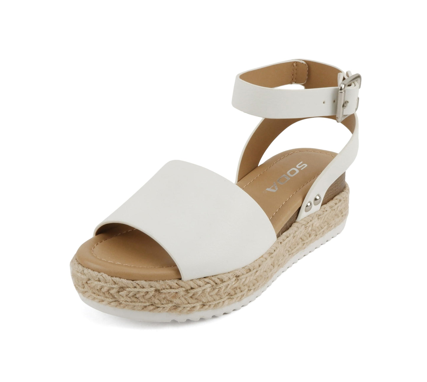 Soda Topic Open Toe Buckle Ankle Strap Espadrilles Flatform Casual Sandal