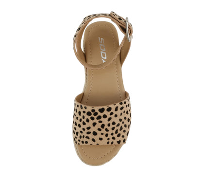 Soda Topic Open Toe Buckle Ankle Strap Espadrilles Flatform Casual Sandal
