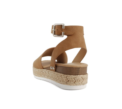 Soda Topic Open Toe Buckle Ankle Strap Espadrilles Flatform Casual Sandal