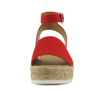 Soda Topic Open Toe Buckle Ankle Strap Espadrilles Casual Sandal