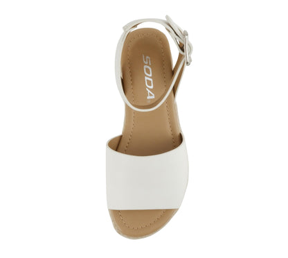 Soda Topic Open Toe Buckle Ankle Strap Espadrilles Flatform Casual Sandal