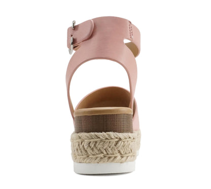 Soda Topic Open Toe Buckle Ankle Strap Espadrilles Casual Sandal