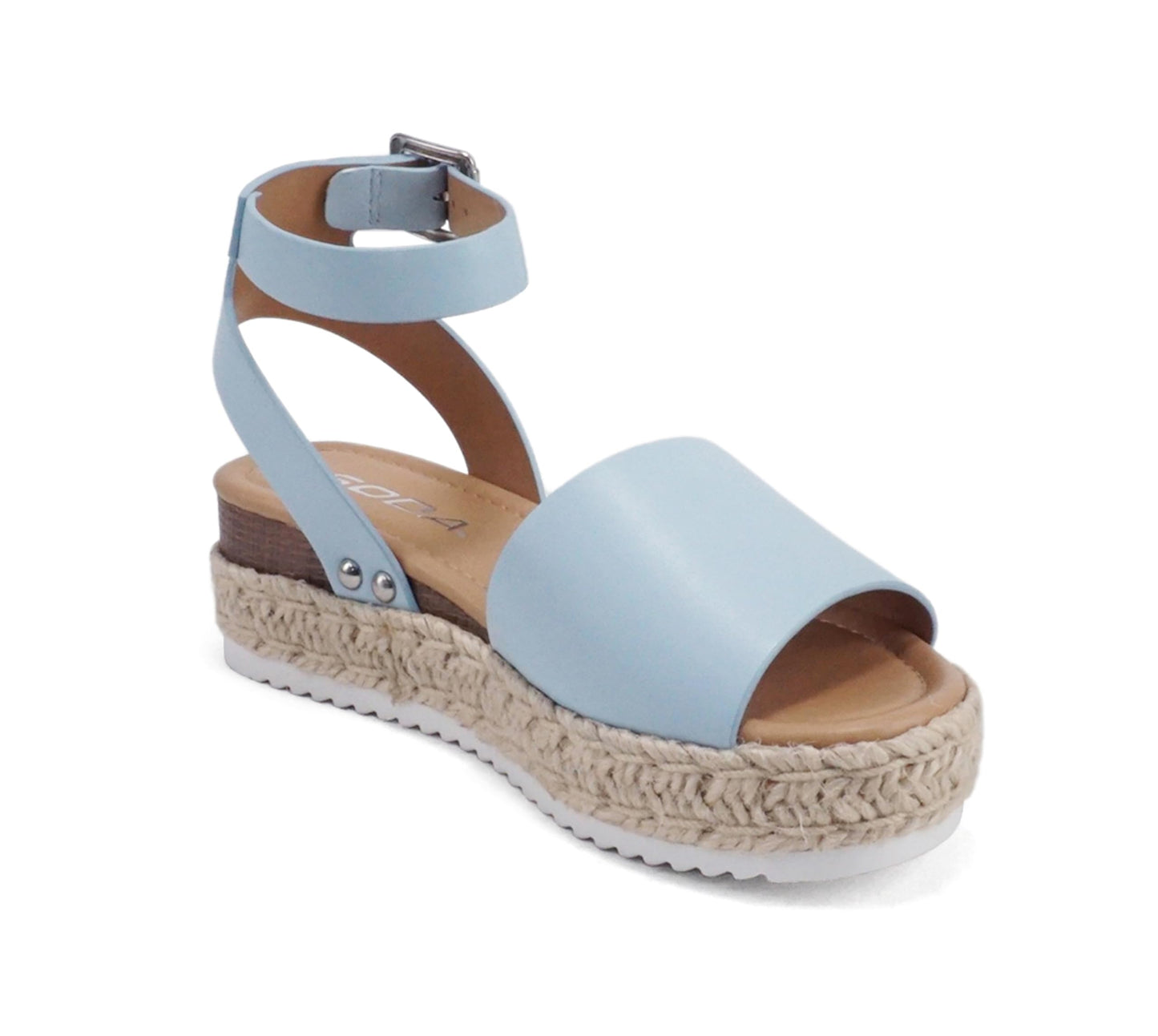Soda Topic Open Toe Buckle Ankle Strap Espadrilles Flatform Casual Sandal