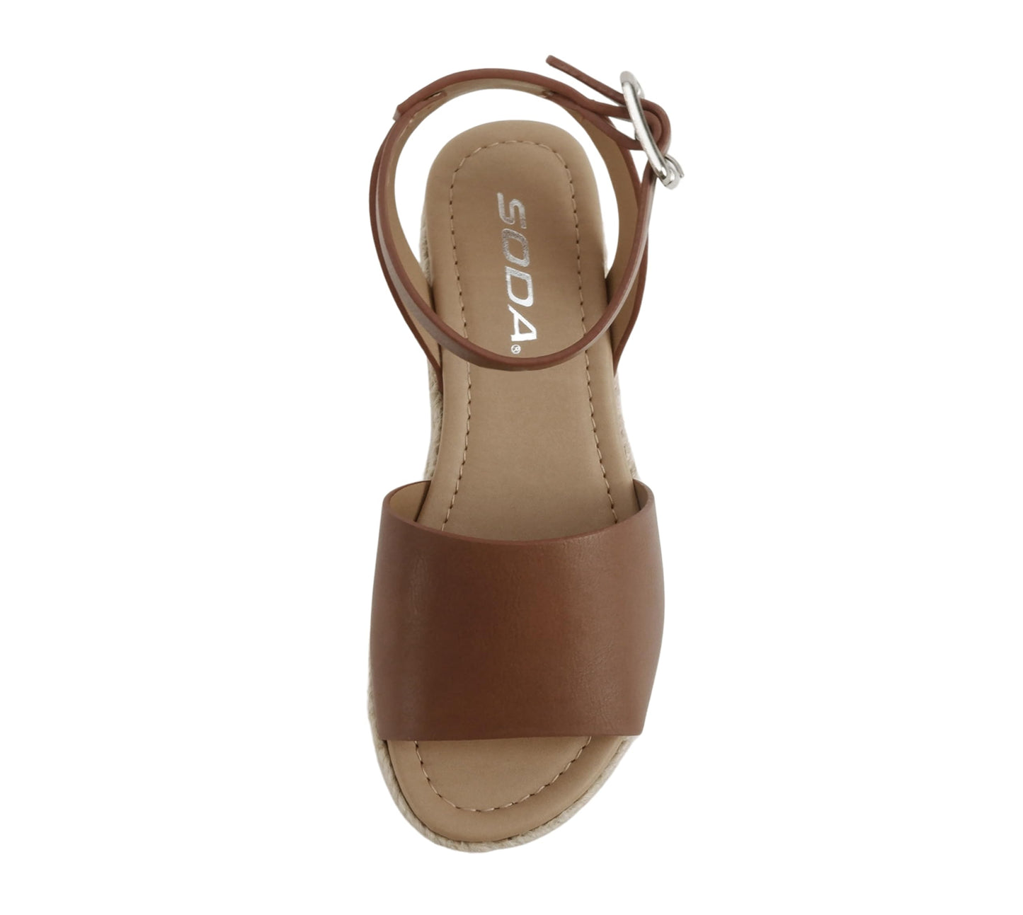 Soda Topic Open Toe Buckle Ankle Strap Espadrilles Flatform Casual Sandal