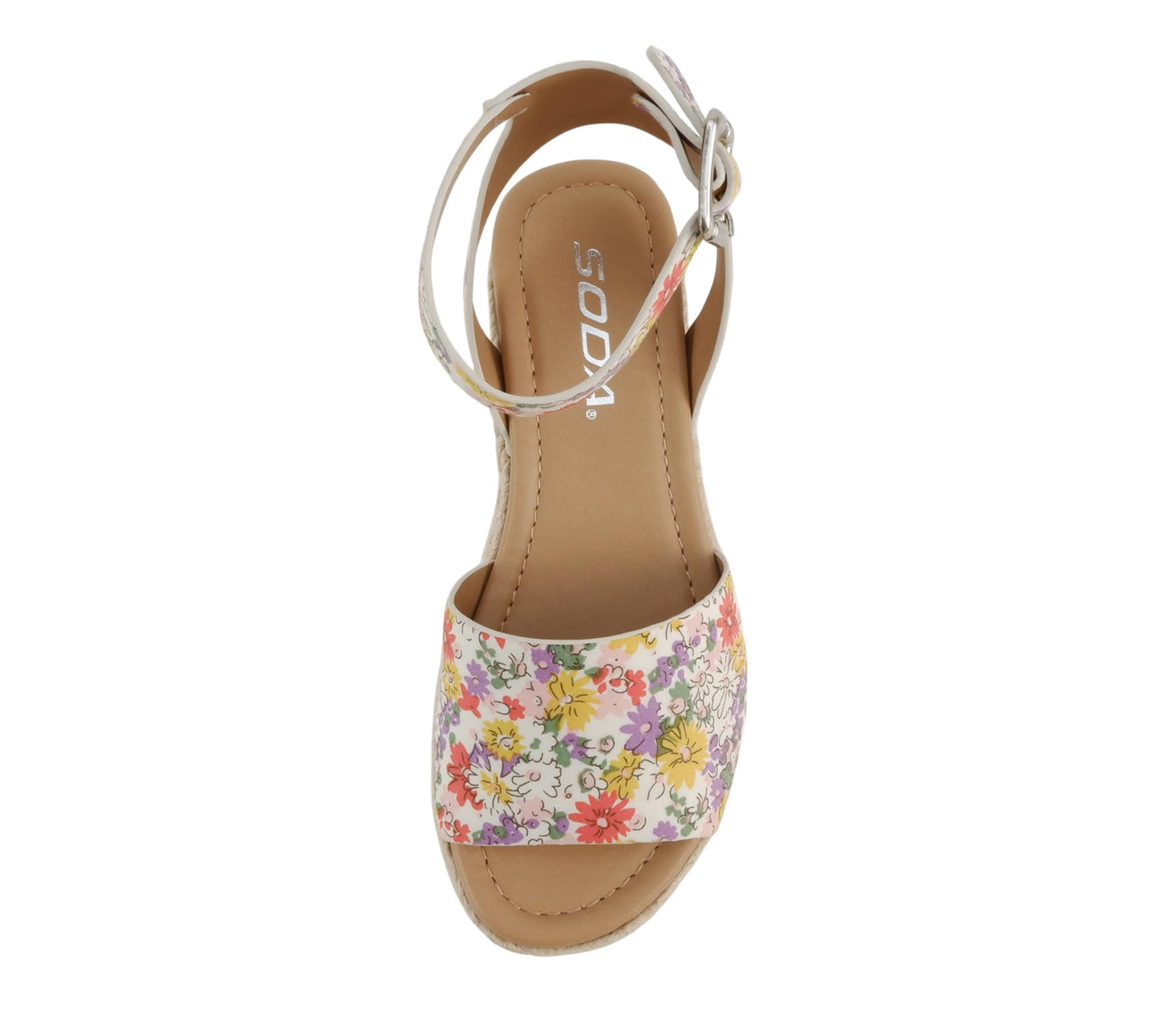 Soda Topic Open Toe Buckle Ankle Strap Espadrilles Flatform Casual Sandal