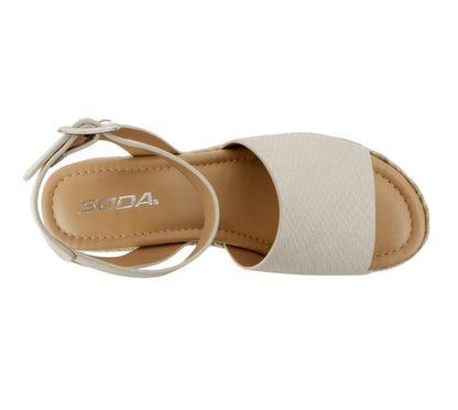 Soda Topic Open Toe Buckle Ankle Strap Espadrilles Casual Sandal