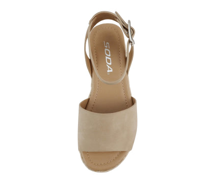 Soda Topic Open Toe Buckle Ankle Strap Espadrilles Flatform Casual Sandal