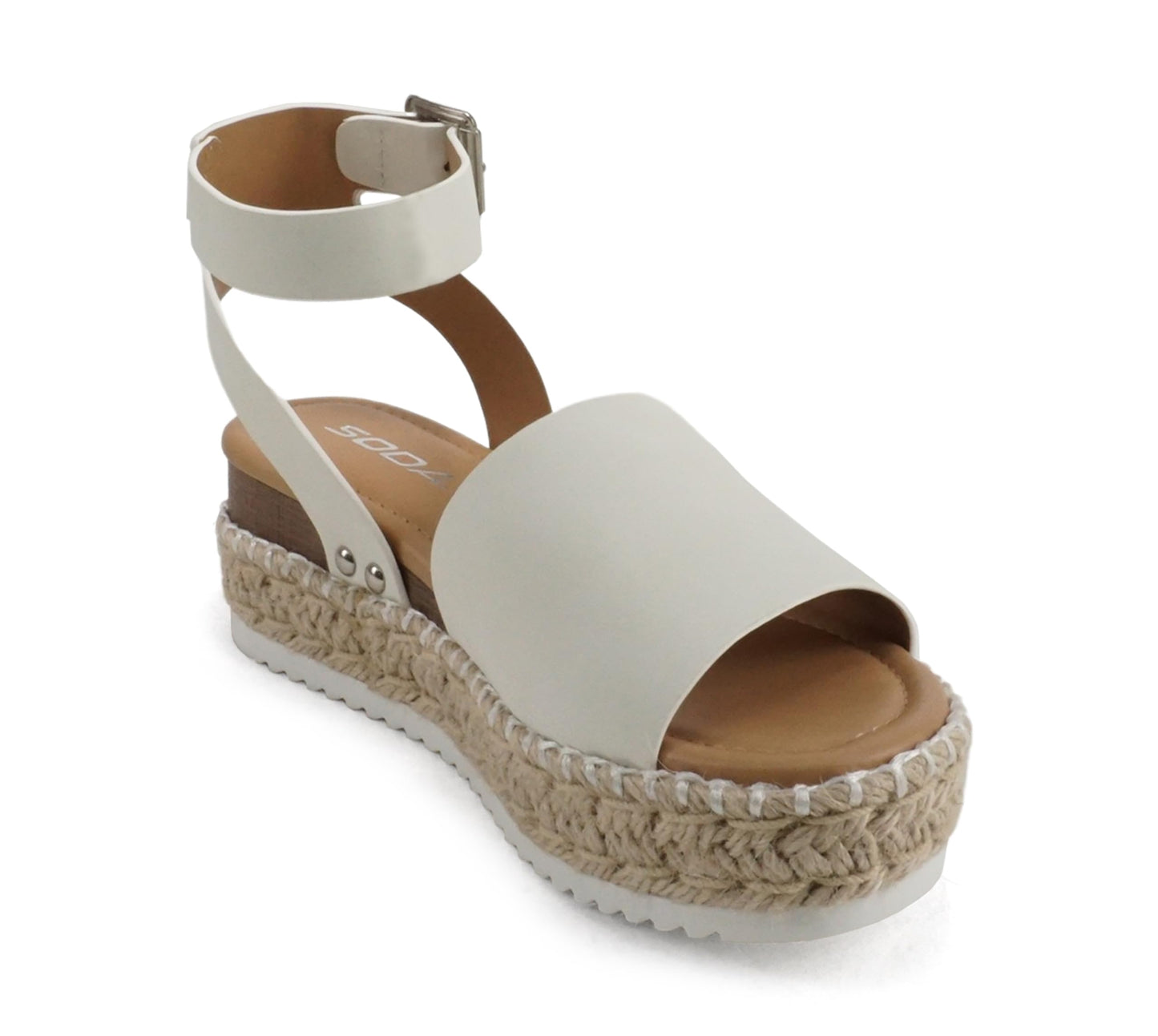 Soda Topic Open Toe Buckle Ankle Strap Espadrilles Casual Sandal