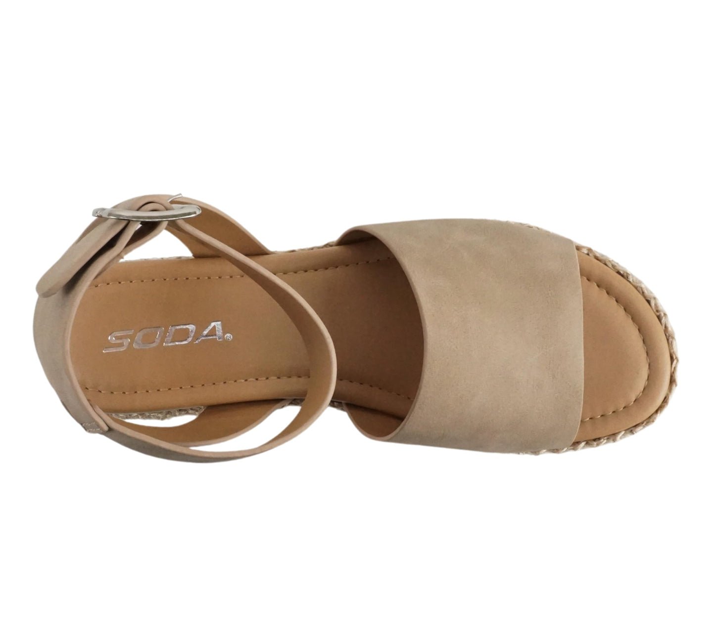 Soda Topic Open Toe Buckle Ankle Strap Espadrilles Casual Sandal