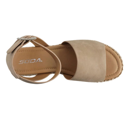 Soda Topic Open Toe Buckle Ankle Strap Espadrilles Casual Sandal