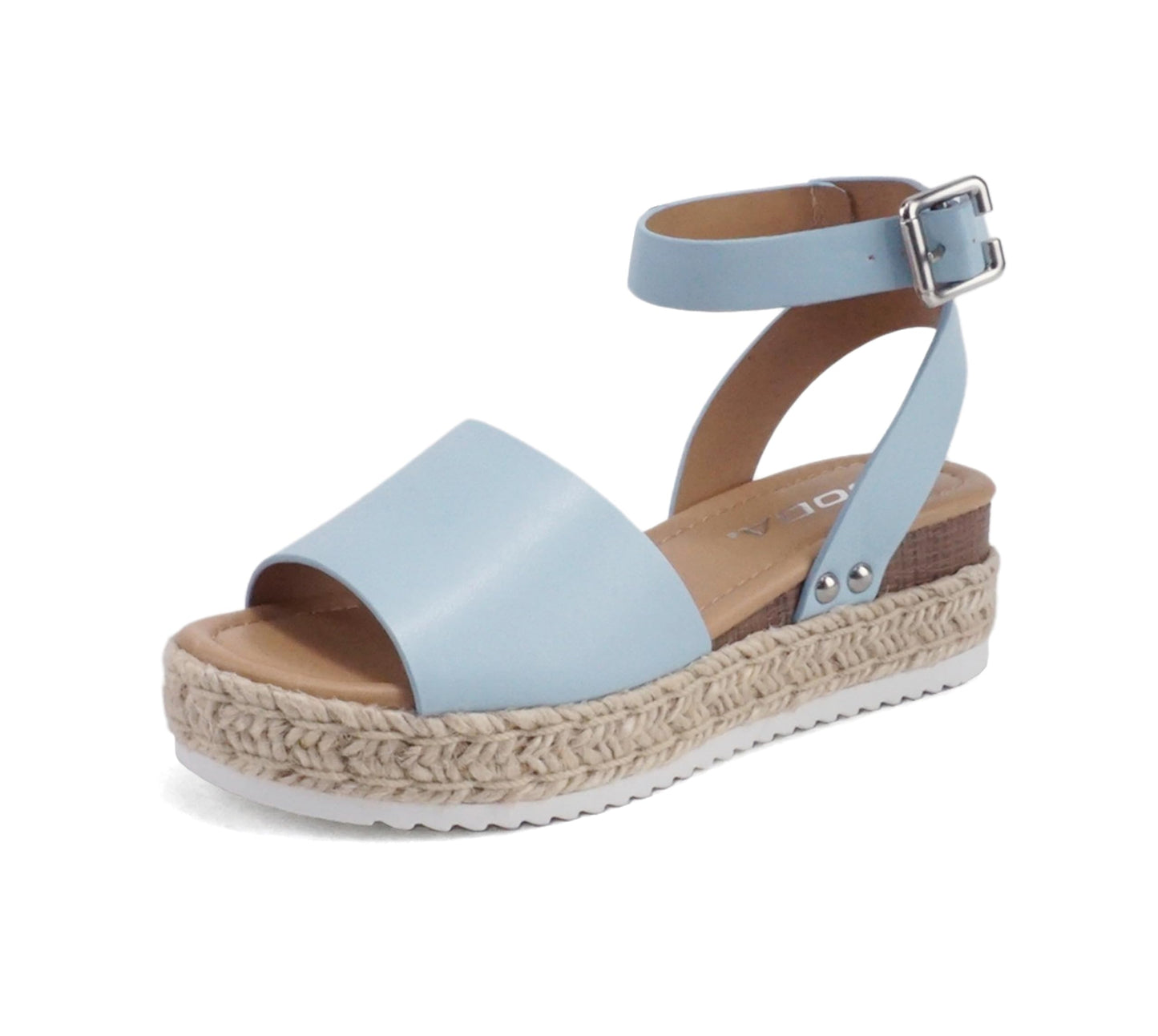 Soda Topic Open Toe Buckle Ankle Strap Espadrilles Flatform Casual Sandal