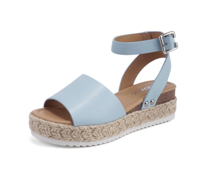 Soda Topic Open Toe Buckle Ankle Strap Espadrilles Flatform Casual Sandal