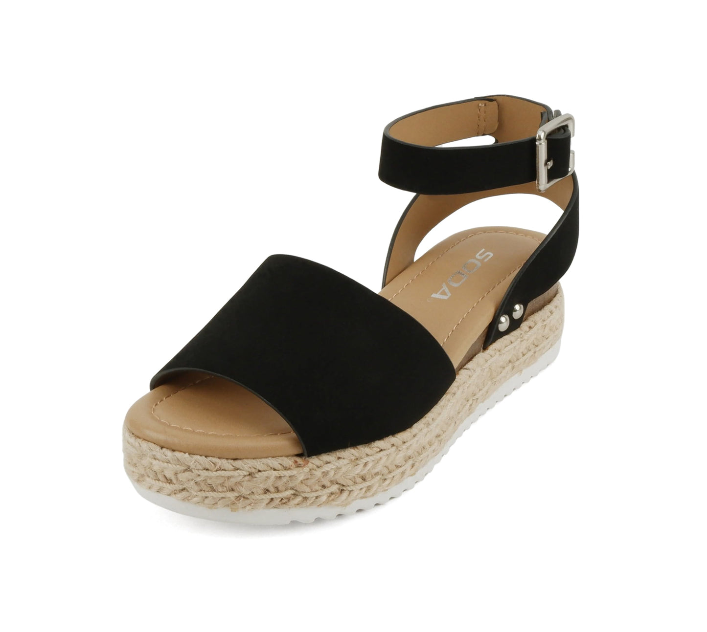 Soda Topic Open Toe Buckle Ankle Strap Espadrilles Flatform Casual Sandal