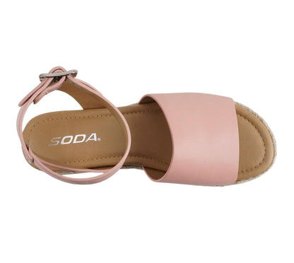 Soda Topic Open Toe Buckle Ankle Strap Espadrilles Casual Sandal