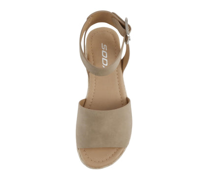 Soda Topic Open Toe Buckle Ankle Strap Espadrilles Flatform Casual Sandal
