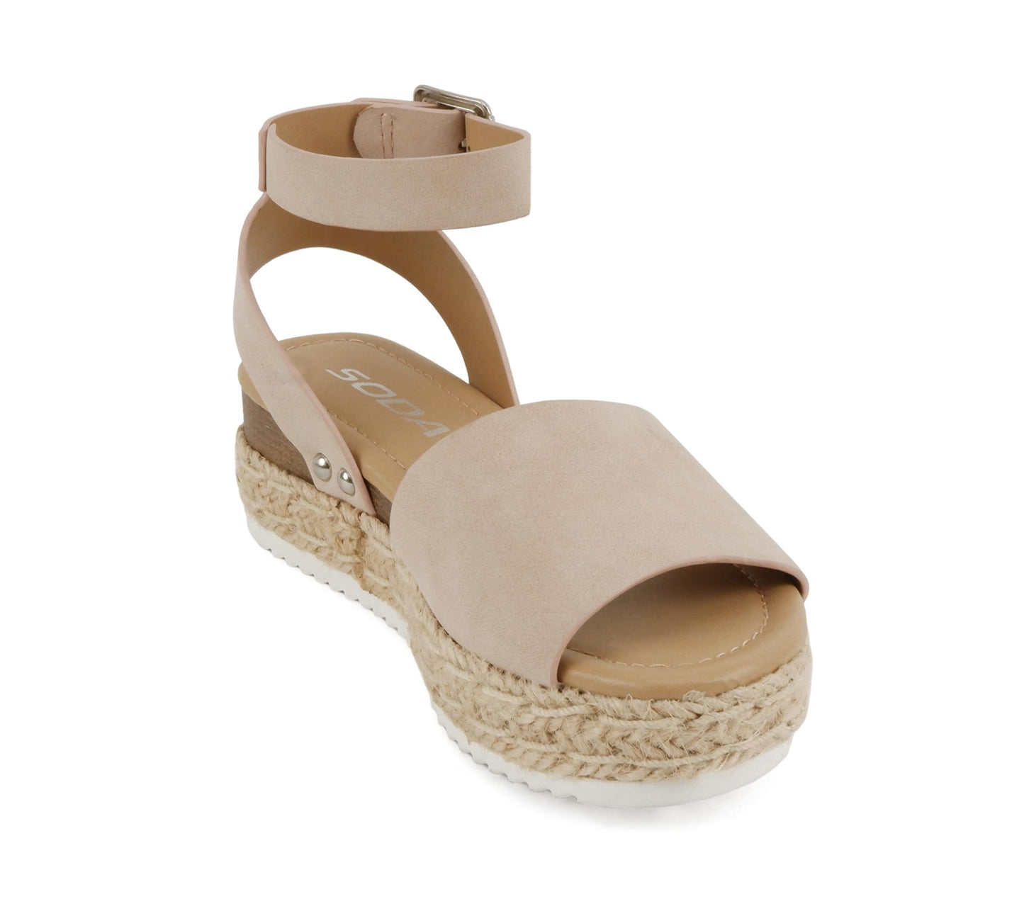 Soda Topic Open Toe Buckle Ankle Strap Espadrilles Flatform Casual Sandal