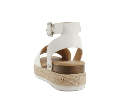 Soda Topic Open Toe Buckle Ankle Strap Espadrilles Flatform Casual Sandal