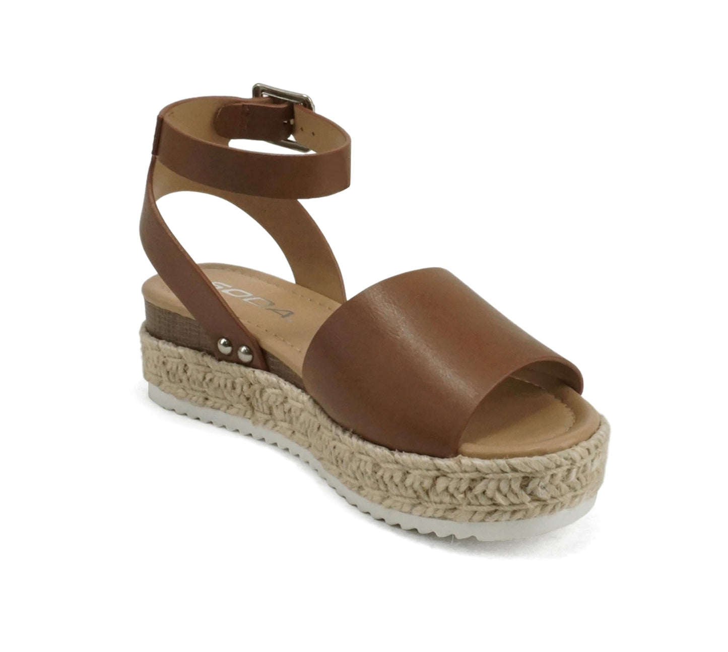 Soda Topic Open Toe Buckle Ankle Strap Espadrilles Flatform Casual Sandal