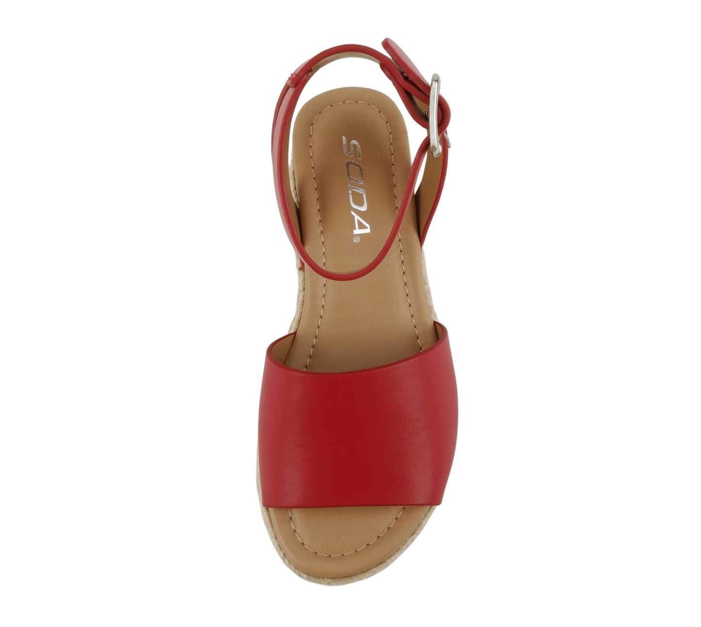 Soda Topic Open Toe Buckle Ankle Strap Espadrilles Flatform Casual Sandal