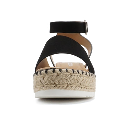 Soda Topic Open Toe Buckle Ankle Strap Espadrilles Casual Sandal
