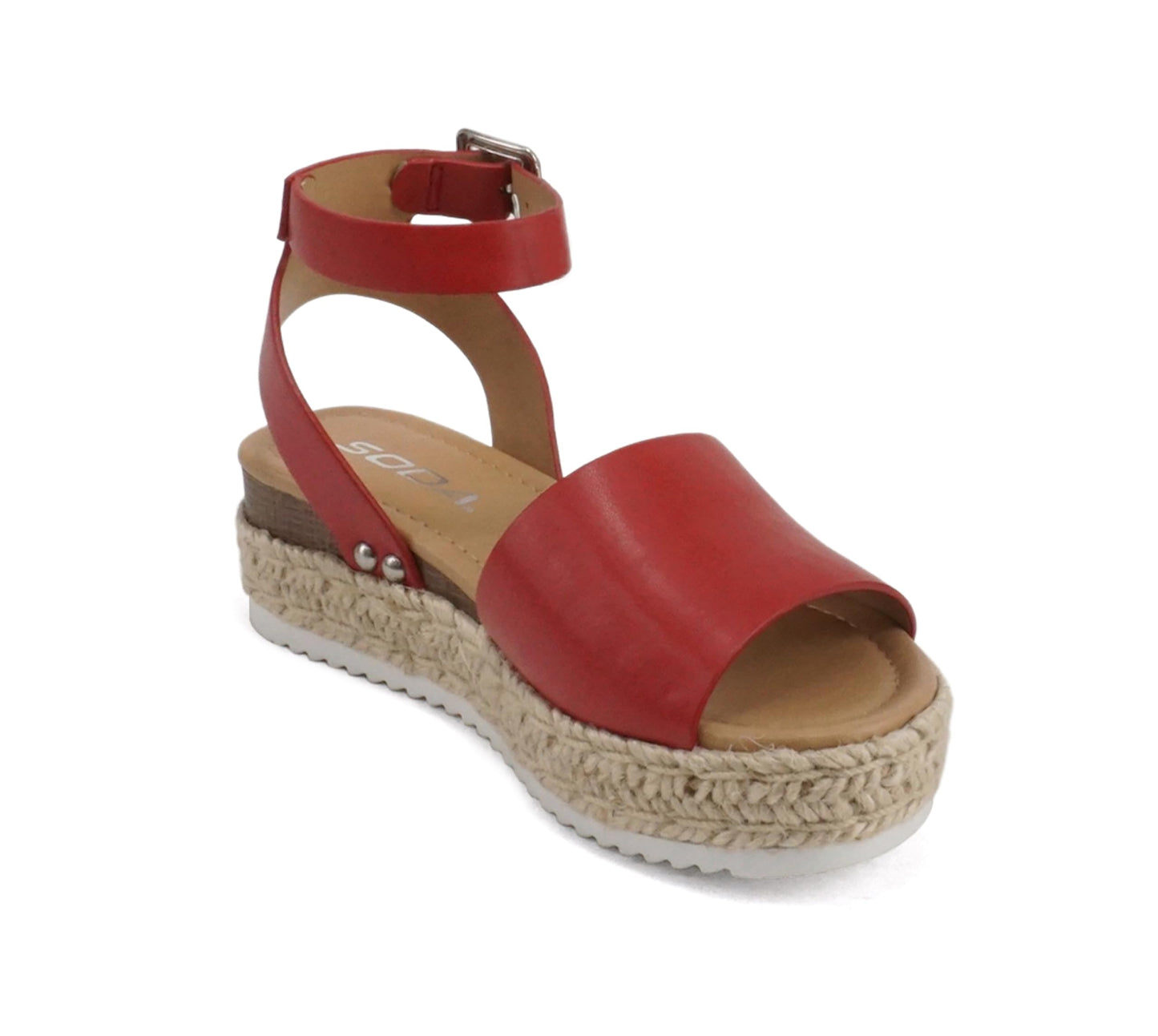 Soda Topic Open Toe Buckle Ankle Strap Espadrilles Flatform Casual Sandal