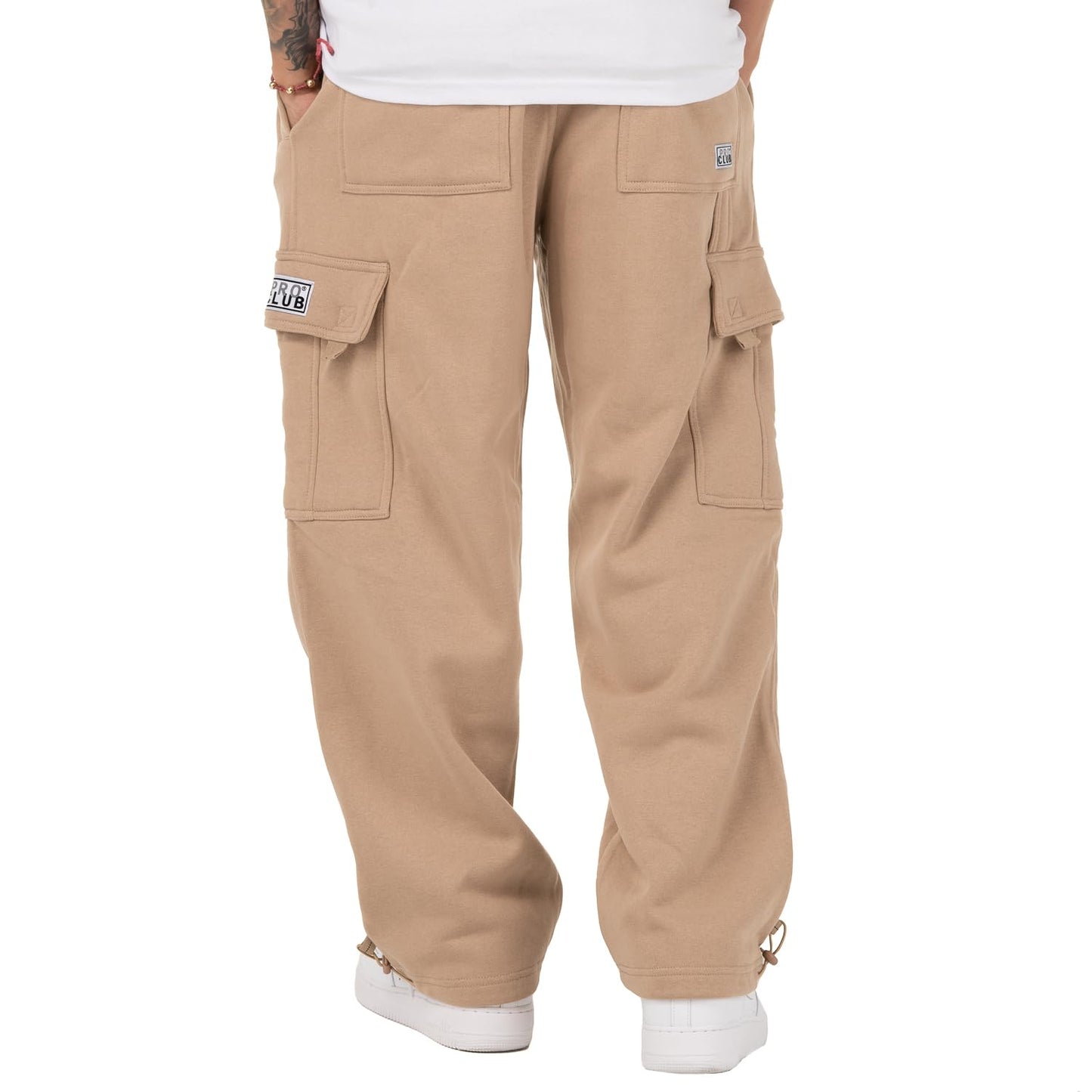 Pro Club Men's Heavyweight Fleece Cargo Pants, Medium, Black