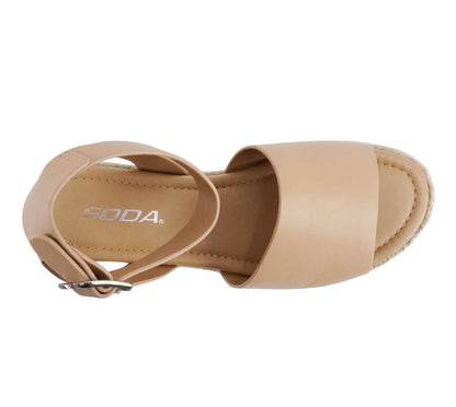 Soda Topic Open Toe Buckle Ankle Strap Espadrilles Casual Sandal