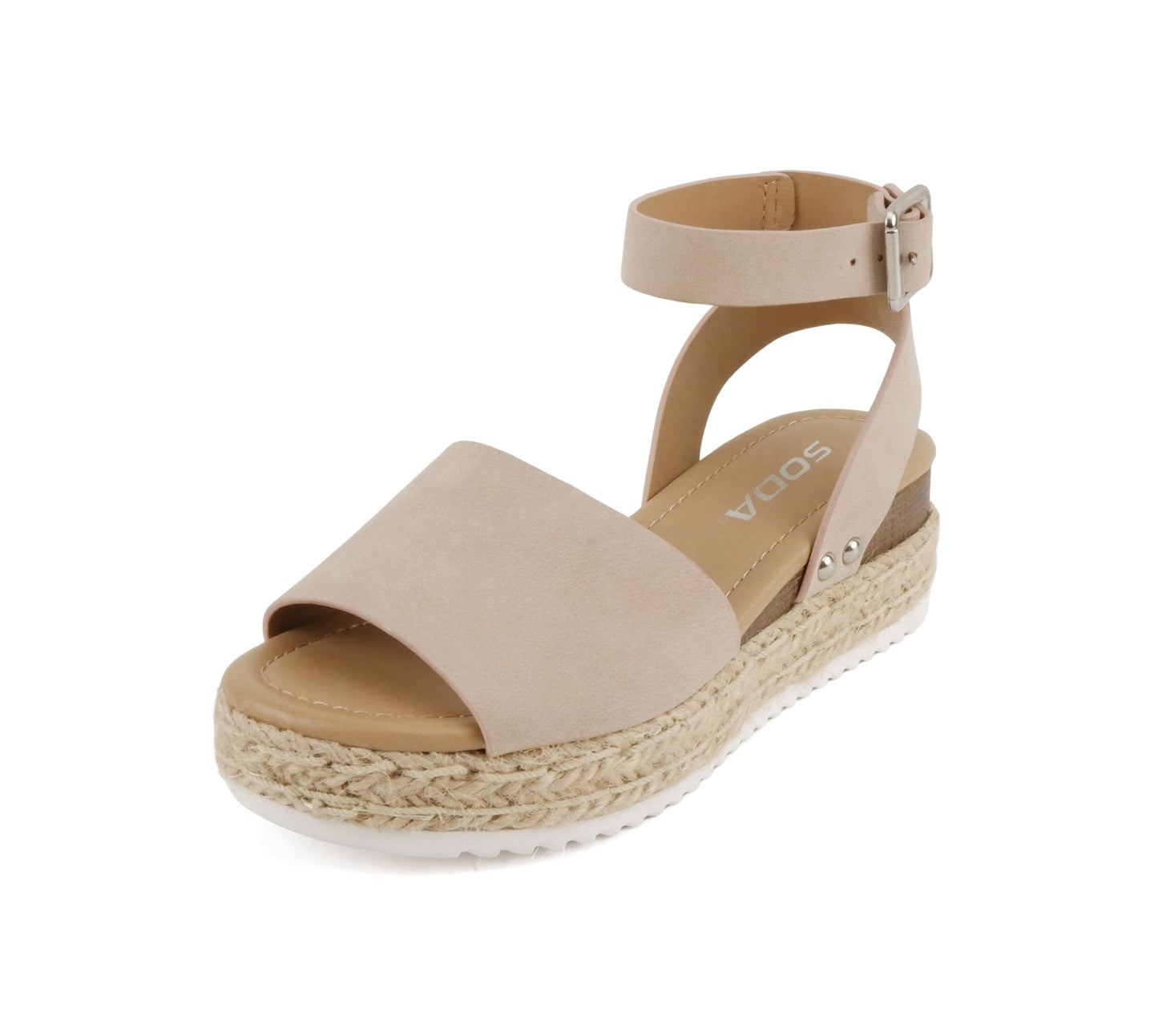 Soda Topic Open Toe Buckle Ankle Strap Espadrilles Flatform Casual Sandal
