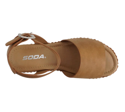 Soda Topic Open Toe Buckle Ankle Strap Espadrilles Casual Sandal