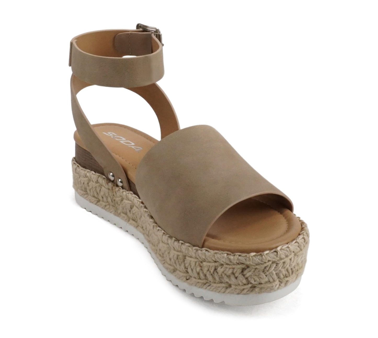 Soda Topic Open Toe Buckle Ankle Strap Espadrilles Casual Sandal
