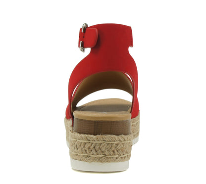 Soda Topic Open Toe Buckle Ankle Strap Espadrilles Casual Sandal