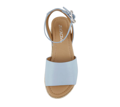 Soda Topic Open Toe Buckle Ankle Strap Espadrilles Flatform Casual Sandal