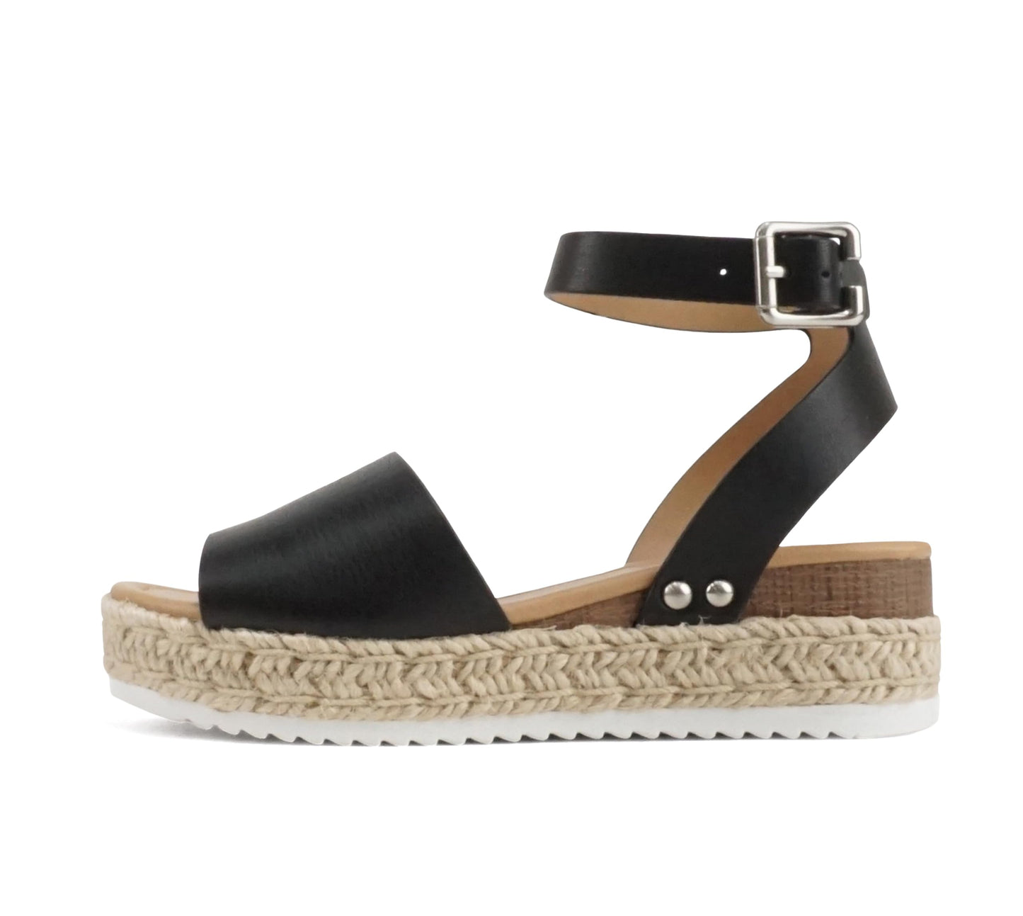 Soda Topic Open Toe Buckle Ankle Strap Espadrilles Flatform Casual Sandal