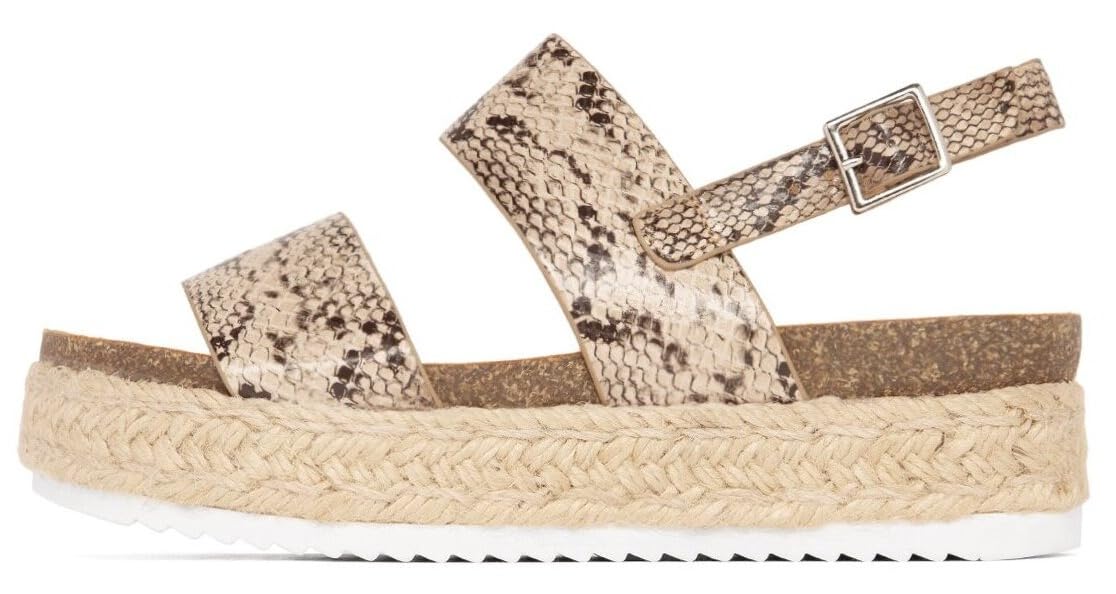 Soda Topic Open Toe Buckle Ankle Strap Espadrilles Flatform Casual Sandal