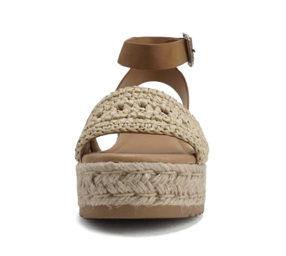 Soda Topic Open Toe Buckle Ankle Strap Espadrilles Casual Sandal